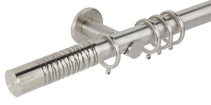 Hallis Neo Premium 35mm Stainless Steel Curtain Pole Barrel Finial Cylinder Bracket - Curtain Poles Emporium