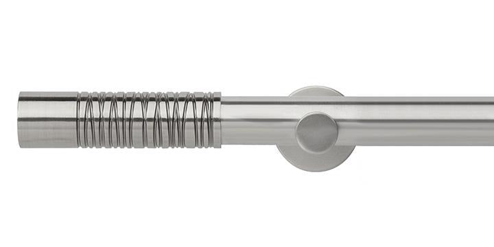 Hallis Neo Premium 35mm Stainless Steel Eyelet Curtain Pole Barrel Finial Cylinder Bracket - Curtain Poles Emporium