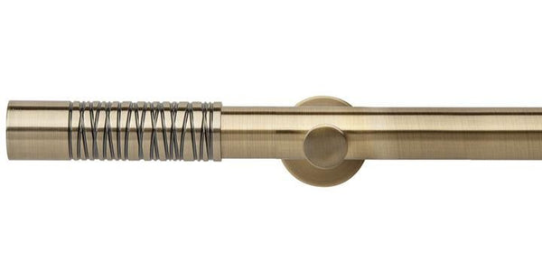 Hallis Neo Premium 35mm Spun Brass Eyelet Curtain Pole Barrel Finial Cylinder Bracket - Curtain Poles Emporium