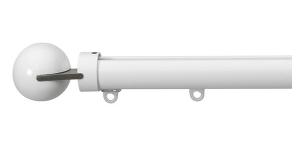 Silent Gliss Metropole 30mm White Hand Drawn Track Fused Ball Finial