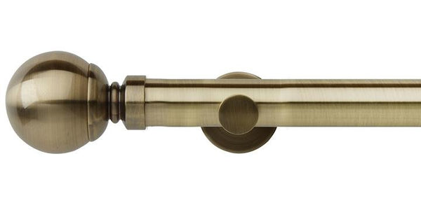 Hallis Neo Original 35mm Spun Brass Eyelet Curtain Pole Ball Finial Cup Bracket - Curtain Poles Emporium