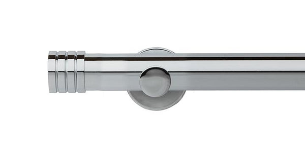 Hallis Neo Original 35mm Chrome Eyelet Curtain Pole Stud Finial Cup Bracket - Curtain Poles Emporium