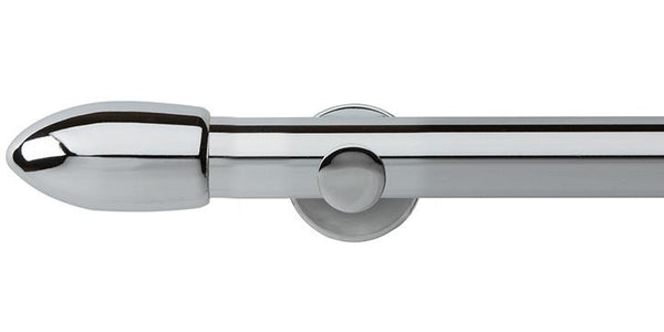 Hallis Neo Original 35mm Chrome Eyelet Curtain Pole Bullet Finial Cup Bracket - Curtain Poles Emporium