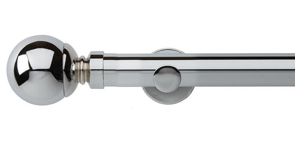 Hallis Neo Original 35mm Chrome Eyelet Curtain Pole Ball Finial Cup Bracket - Curtain Poles Emporium