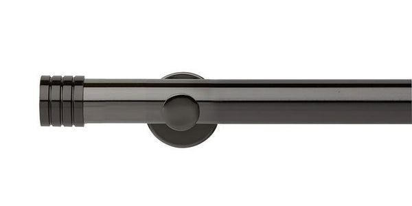 Hallis Neo Original 35mm Black Nickel Eyelet Curtain Pole Stud Finial Cup Bracket - Curtain Poles Emporium