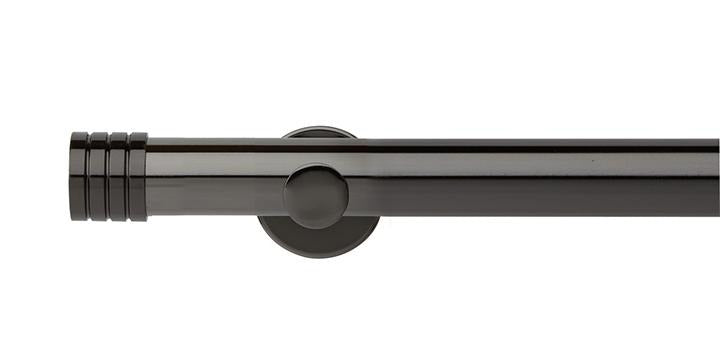 Hallis Neo Original 35mm Black Nickel Eyelet Curtain Pole Stud Finial Cup Bracket - Curtain Poles Emporium