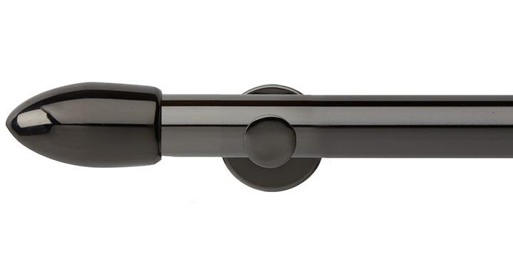 Hallis Neo Original 35mm Black Nickel Eyelet Curtain Pole Bullet Finial Cup Bracket - Curtain Poles Emporium