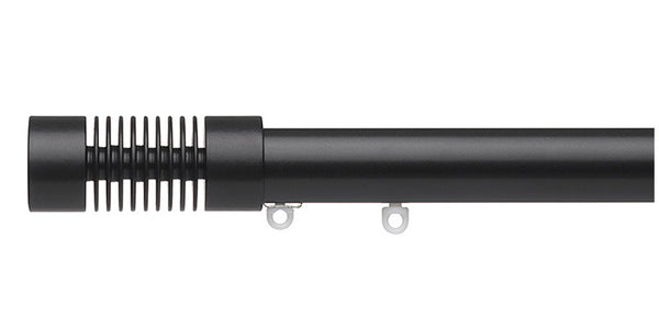 Silent Gliss Metropole 30mm Black Hand Drawn Track Groove Cylinder Finial