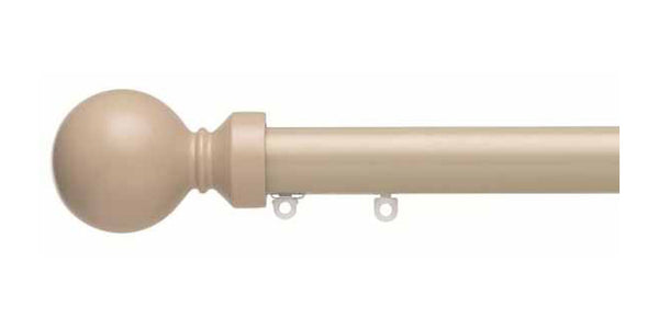 Silent Gliss Metropole 30mm Taupe hand drawn track with Ball Finial