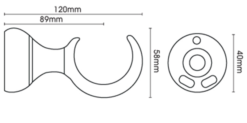 Hallis Hudson Eden 35mm Natural Curtain Pole Ridged Ball Finial