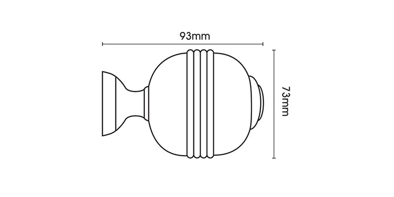Hallis Hudson Eden 35mm Umber Curtain Pole Ridged Ball Finial