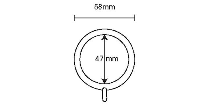 Hallis Neo 35mm Stainless Steel Effect Curtain Pole Rings - Curtain Poles Emporium