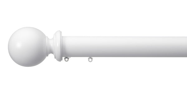 Silent Gliss Metropole 50mm White Hand Drawn Pole Ball Finial