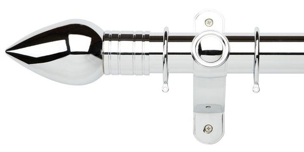 Galleria Metals 50mm Chrome Curtain Pole Teardrop Finial