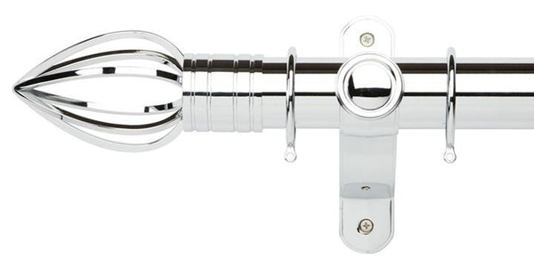 Galleria Metals 50mm Chrome Curtain Pole Caged Spear Finial