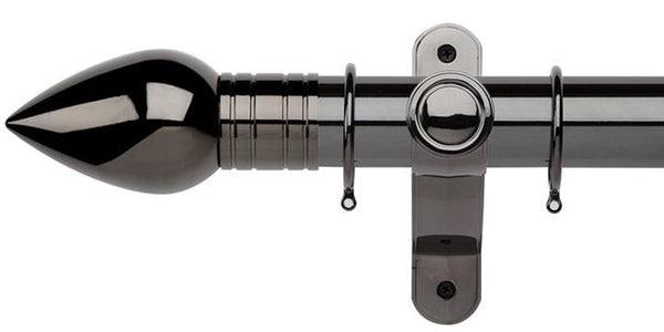 Galleria Metals 50mm Black Nickel Curtain Pole Teardrop Finial