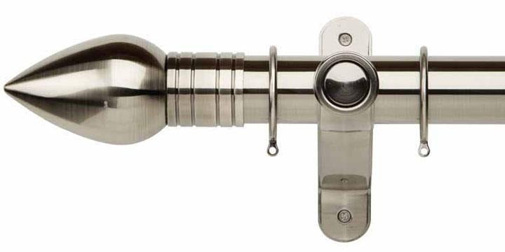 Galleria Metals 50mm Brushed Silver Curtain Pole Teardrop Finial