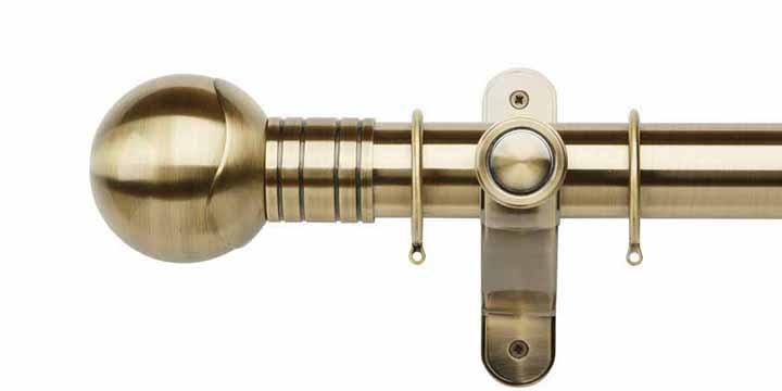 Galleria Metals 50mm Burnished Brass Curtain Pole Orb Finial