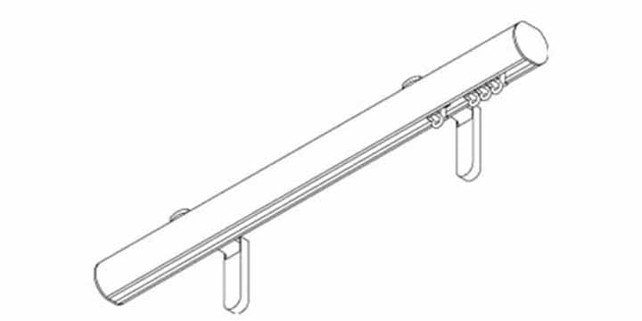 Silent Gliss Metropole 30mm Black hand drawn track Etched Shard Finial - Curtain Poles Emporium