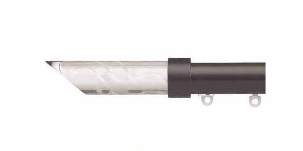 Silent Gliss Metropole 30mm Black hand drawn track Etched Shard Finial - Curtain Poles Emporium