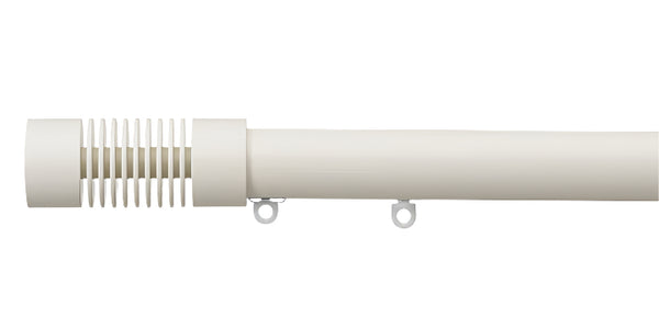 Silent Gliss Metropole 30mm Ecru Hand Drawn Track Groove Cylinder Finial