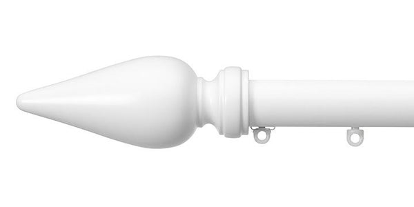 Silent Gliss Metropole 30mm White Hand Drawn Track  Spear Finial