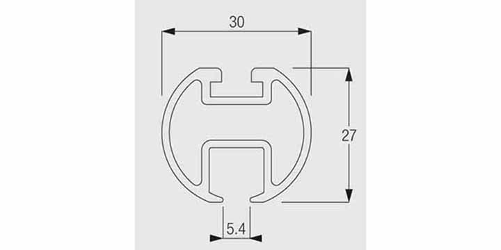 Silent Gliss Metropole 30mm Gunmetal hand drawn track with End Caps - Curtain Poles Emporium