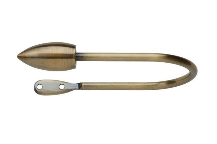 Hallis Hudson Neo Spun Brass Bullet Finial Curtain Pole Holdback - Curtain Poles Emporium