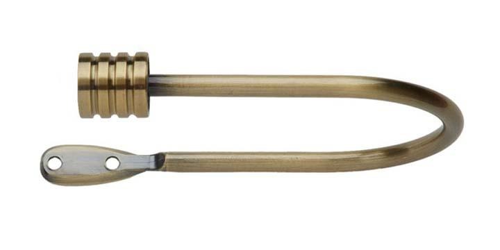 Hallis Neo Spun Brass Effect Stud Curtain Pole Holdback - Curtain Poles Emporium
