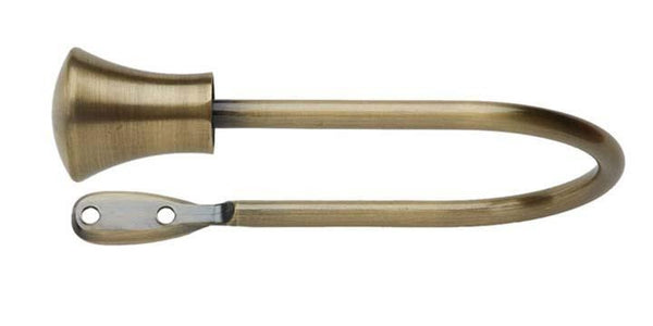 Hallis Neo Spun Brass Effect Trumpet Curtain Pole Holdback - Curtain Poles Emporium