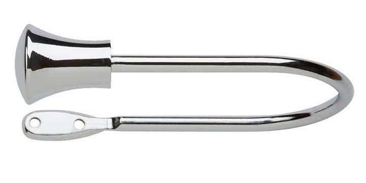 Hallis Neo Chrome Effect Trumpet Curtain Pole Holdback - Curtain Poles Emporium