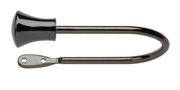 Hallis Neo Black Nickel Effect Trumpet Curtain Pole Holdback - Curtain Poles Emporium