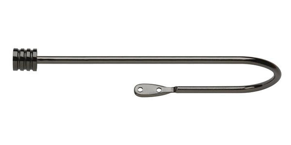 Hallis Hudson Neo Stud Finial Large Black Nickel Curtain Pole Holdback - Curtain Poles Emporium
