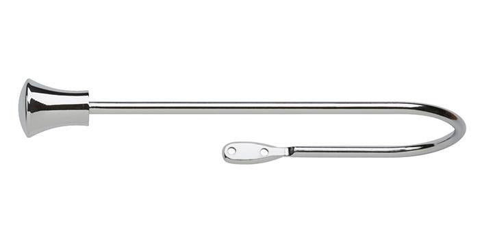 Hallis Hudson Neo Trumpet Finial Large Chrome Curtain Pole Holdback - Curtain Poles Emporium