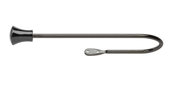 Hallis Hudson Neo Trumpet Finial Large Black Nickel Curtain Pole Holdback - Curtain Poles Emporium