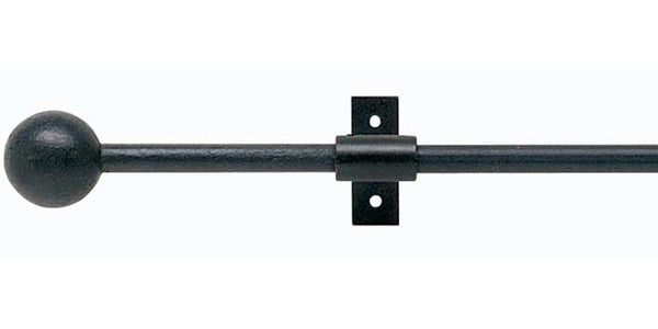 Hallis Hudson Artisan Black Wrought Iron 12mm Curtain Pole Cannon Finial - Curtain Poles Emporium