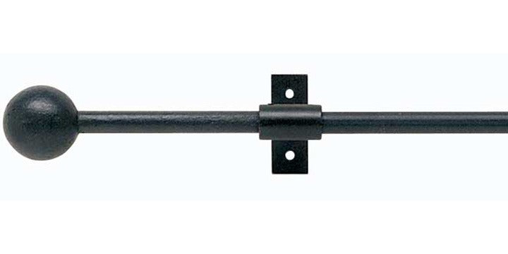 Hallis Hudson Artisan Black Wrought Iron 12mm Curtain Pole Cannon Finial - Curtain Poles Emporium