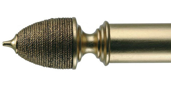 Byron & Byron Silver Leaf Mecca 45mm Curtain Pole Acorn Finial - Curtain Poles Emporium