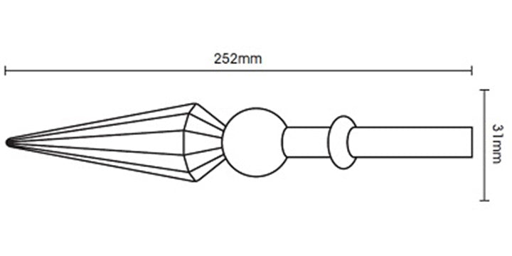 Hallis Hudson Artisan Black Wrought Iron Double Curtain Pole Ball & Spear Finial - Curtain Poles Emporium