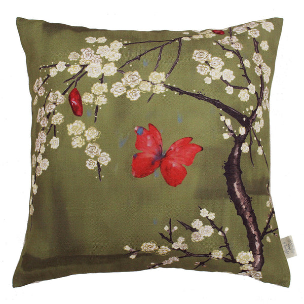 The Chateau Blossom and Butterfly Basil Cushion Cover