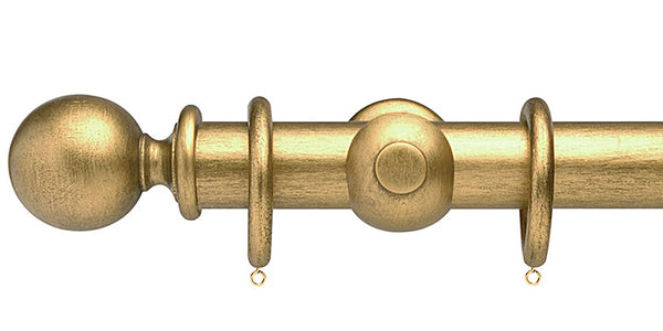 Opus Studio Antique Gold 35mm Wooden Curtain Pole Ball Finial