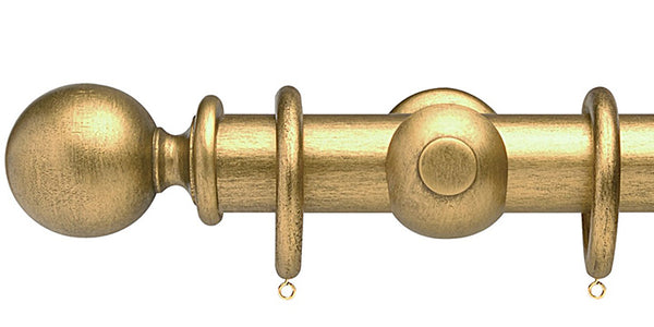 Opus Studio Antique Gold 48mm Wooden Curtain Pole Ball Finial