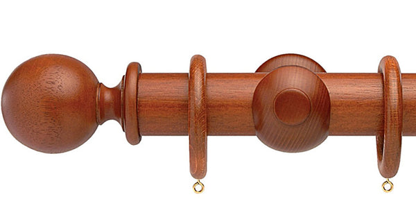 Opus Studio Natural Woodstain Mahogany 48mm Wooden Curtain Pole Ball Finial