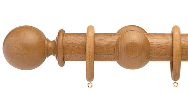 Opus Studio Natural Woodstain Oak 48mm Wooden Curtain Pole Ball Finial