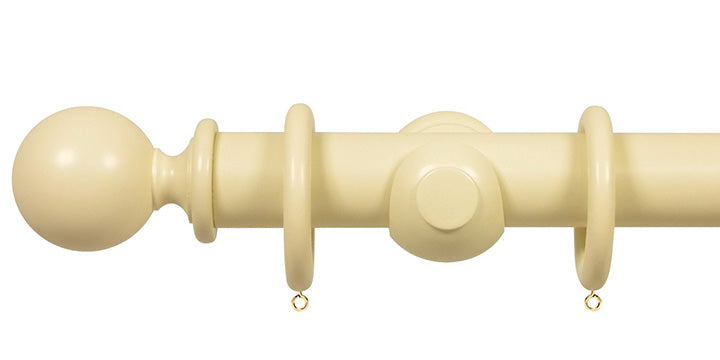 Opus Studio Painted Solid Colour Old Cream 48mm Wooden Curtain Pole Ball Finial