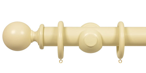Opus Studio Painted Solid Colour Old Cream 35mm Wooden Curtain Pole Ball Finial