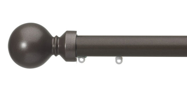 Silent Gliss Metropole 30mm Bronze hand drawn track with Ball Finial