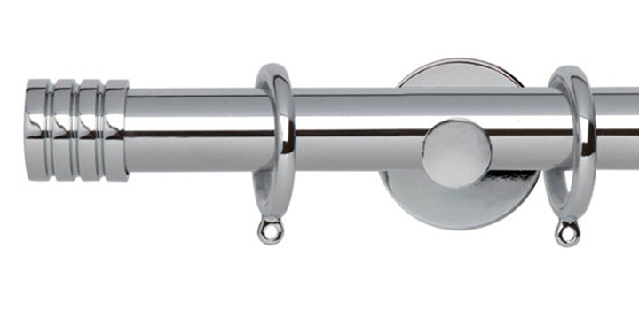 Hallis Neo Original 28mm Chrome Curtain Pole Stud Finial Cylinder Bracket - Curtain Poles Emporium
