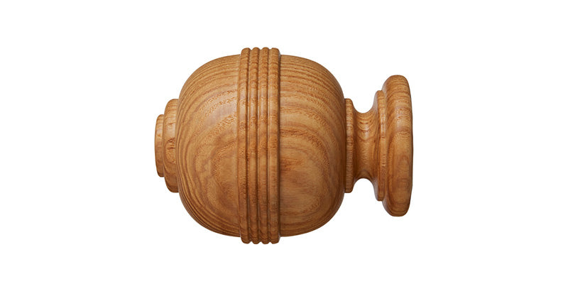 Hallis Hudson Eden 35mm Natural Curtain Pole Ridged Ball Finial