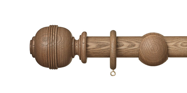 Hallis Hudson Eden 35mm Sisal Curtain Pole Ridged Ball Finial